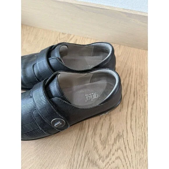 Alegria Comfort Shoes Black Gray Leather Women’s 40 9 Flats Jol Plaid Check - Picture 3 of 7